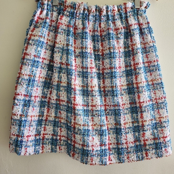 NWT Multicolor Tweed Mini Skirt with Metallic Threads ON 34th Size Medium - Picture 1 of 10